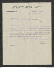 Nachlass Franz Steindachner, Brief von Otto Lange an Franz Steindachner (07.06.1909), Inv.Nr. 287.01, Seite 1